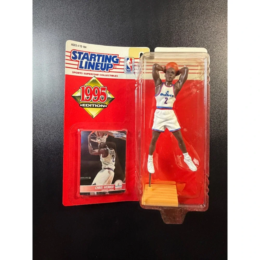 1995 Kenner Starting Lineup Chris Webber Washington Bullets Figure with Card